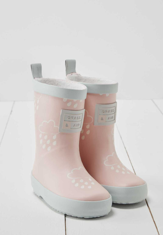 Grass & Air -Mini Adventure Colour Changing Kids Wellies Baby Pink