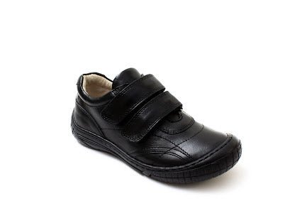 Petasil Luke Black Leather School Shoes Little Bigheads - Main Image