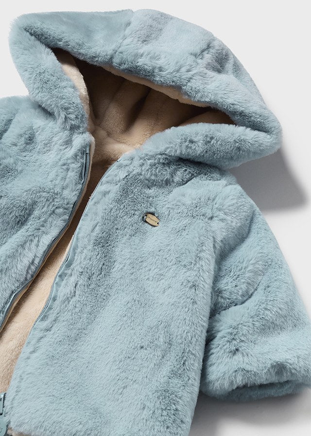 Mayoral Baby - Polar blue Double sided fur coat - Little Bigheads
