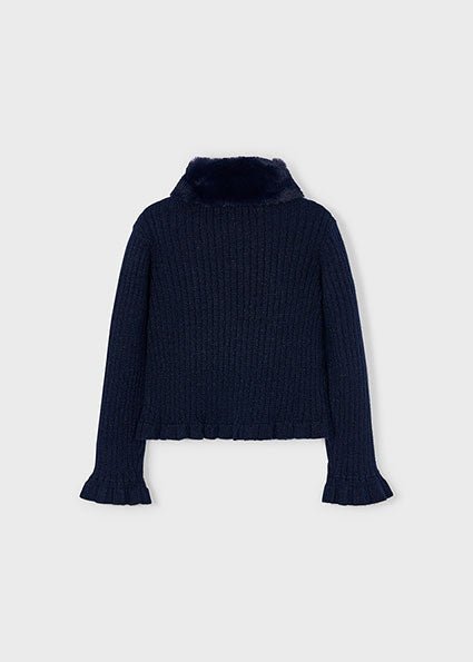 Mayoral | Faux fur collar cardigan - Little Bigheads
