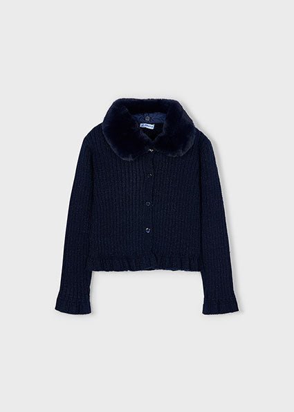 Mayoral | Faux fur collar cardigan - Little Bigheads