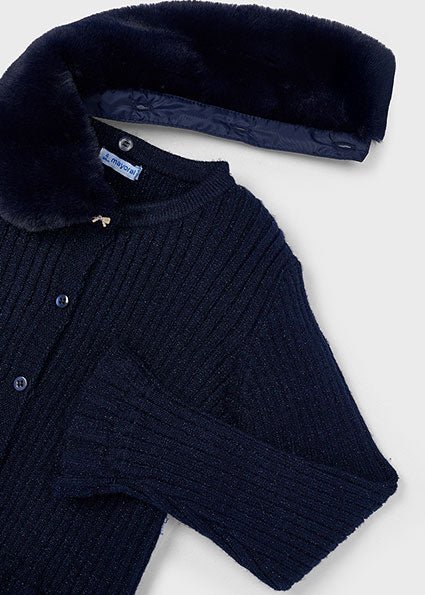 Mayoral | Faux fur collar cardigan - Little Bigheads