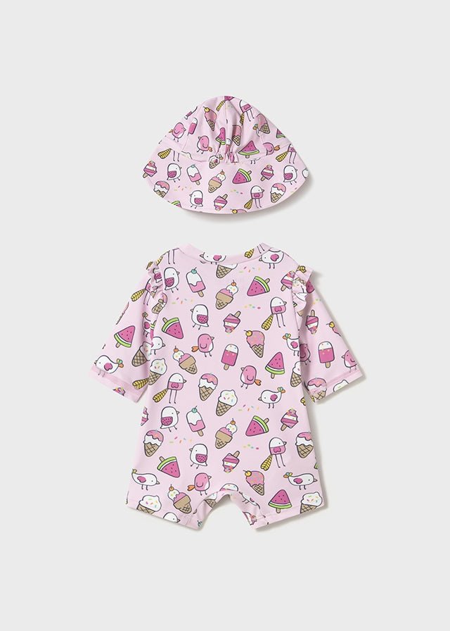 Mayoral | Pink Bathing Bodysuit With Hat - Little Bigheads