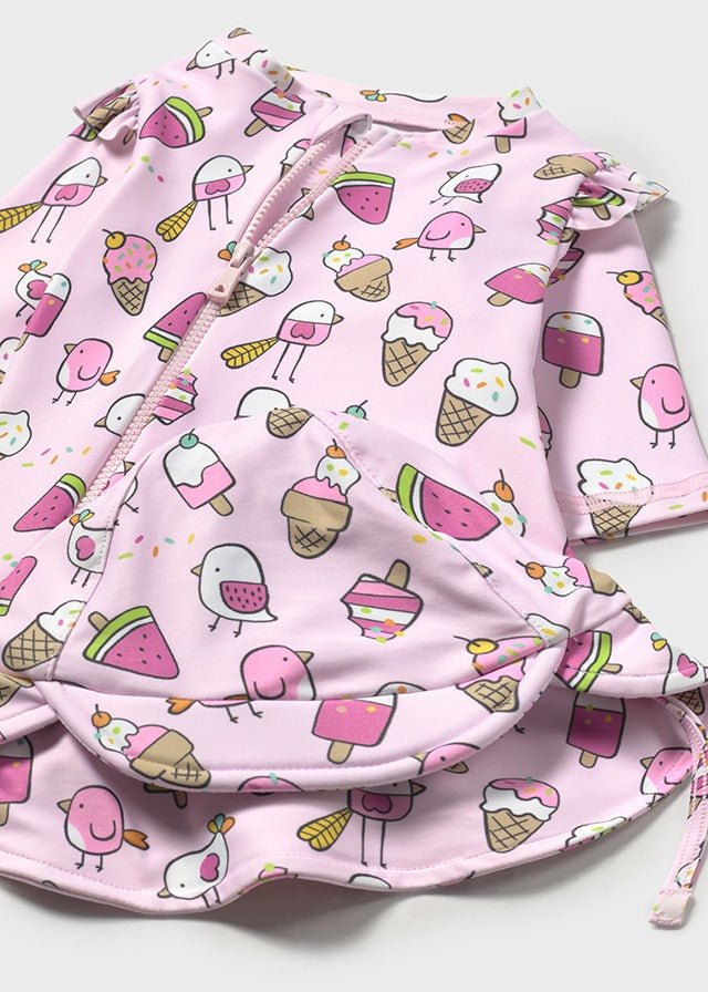 Mayoral | Pink Bathing Bodysuit With Hat - Little Bigheads
