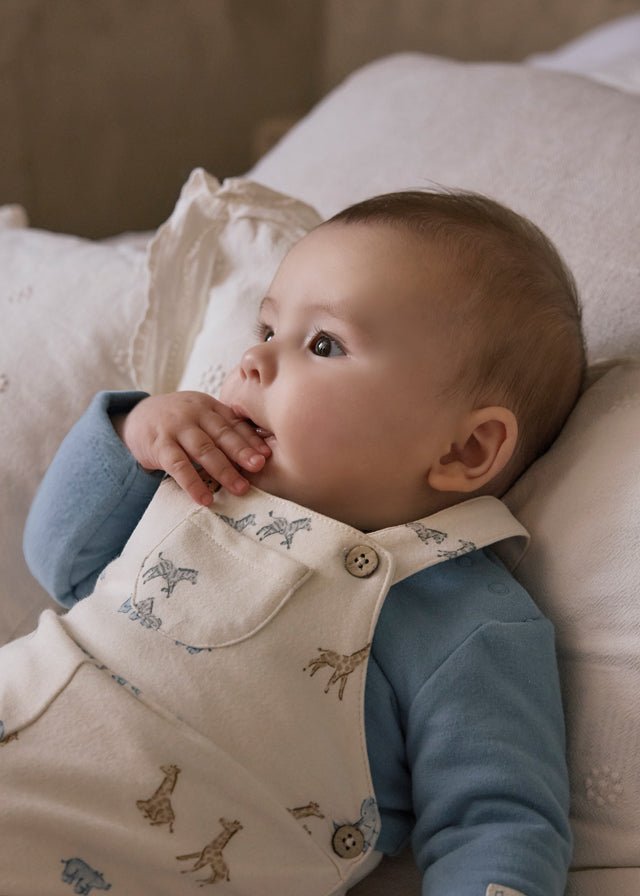 Mayoral | Printed Dungaree Set - Blue bell - Little Bigheads