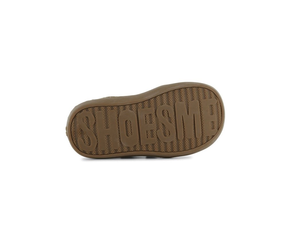 shoesme dino print tan boot with velcro straps
