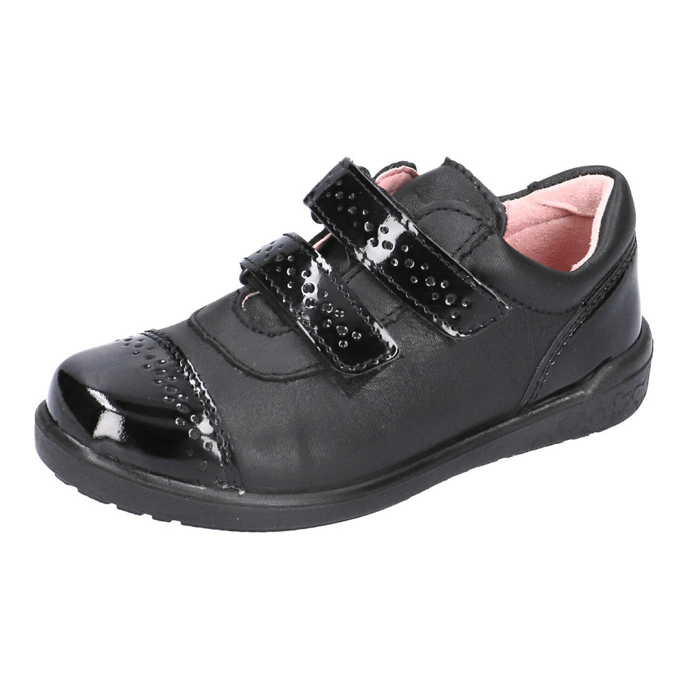Ricosta stockist - Ricosta grace black leather & patent full school shoe - Little Bigheads