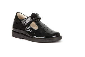 Froddo Evia Black Patent school shoe G3140128-1