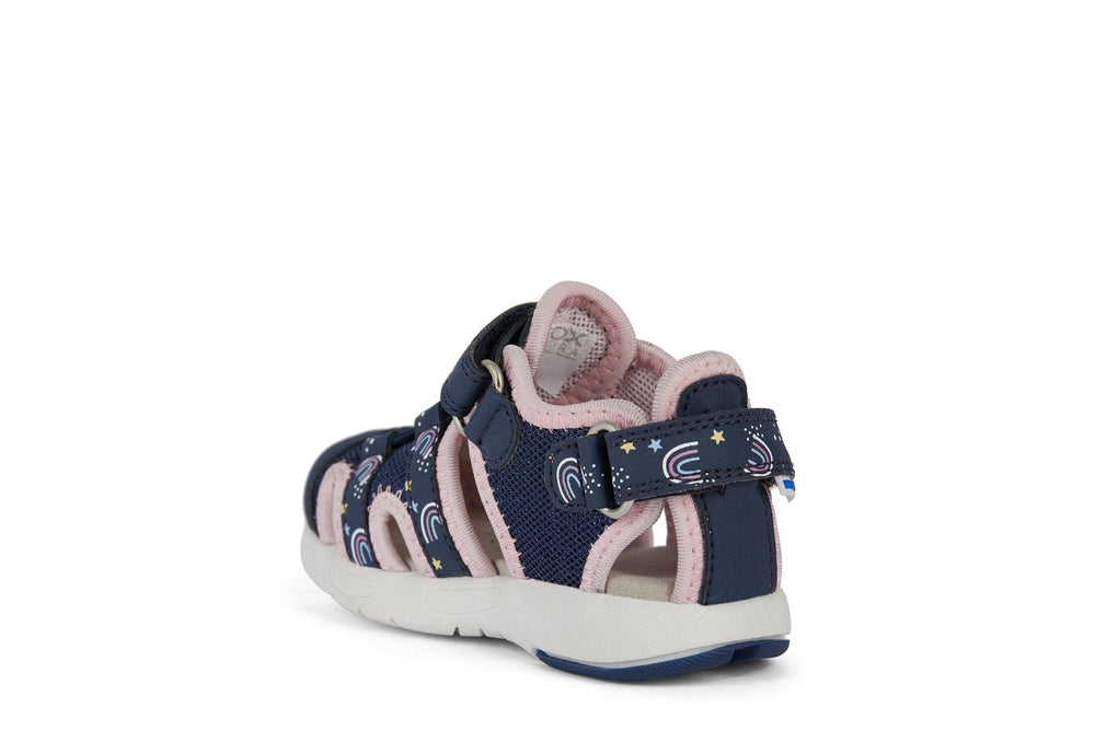 Geox B Sandal Multy - Closed Toe Sandals Navy/LT Pink - Little Bigheads