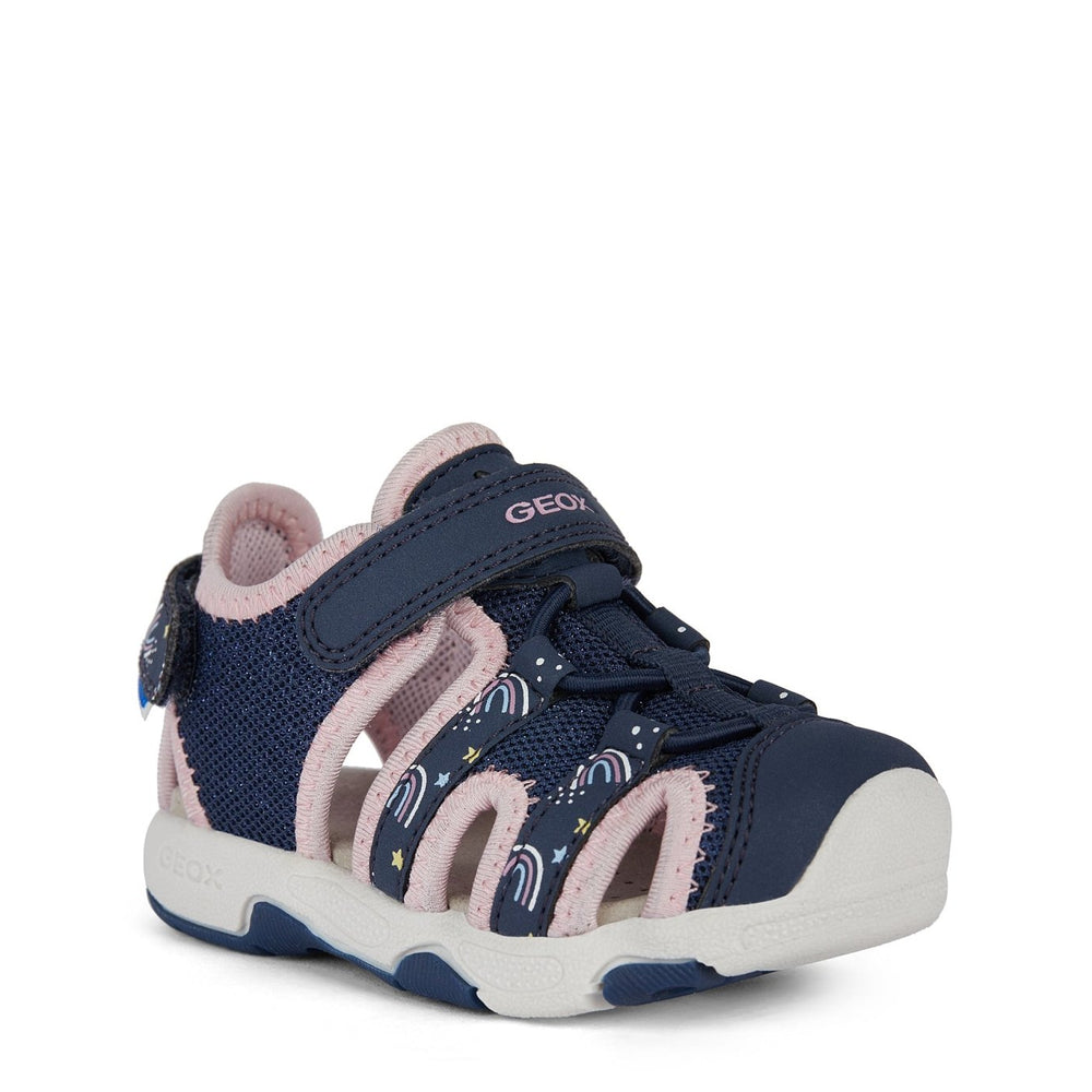 Geox B Sandal Multy - Closed Toe Sandals Navy/LT Pink - Little Bigheads