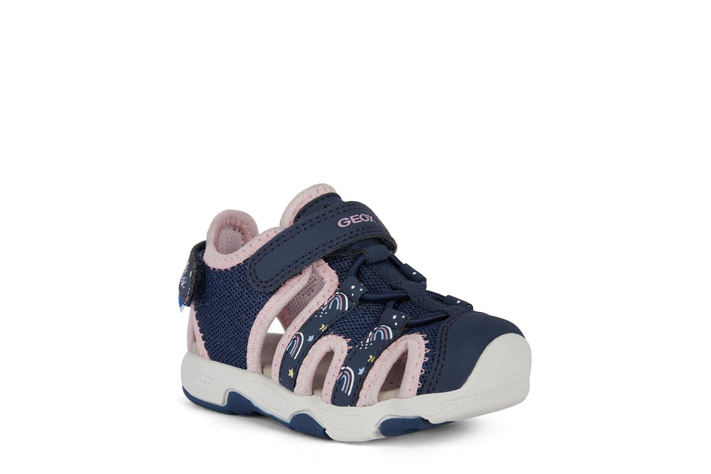 Geox B Sandal Multy - Closed Toe Sandals Navy/LT Pink - Little Bigheads