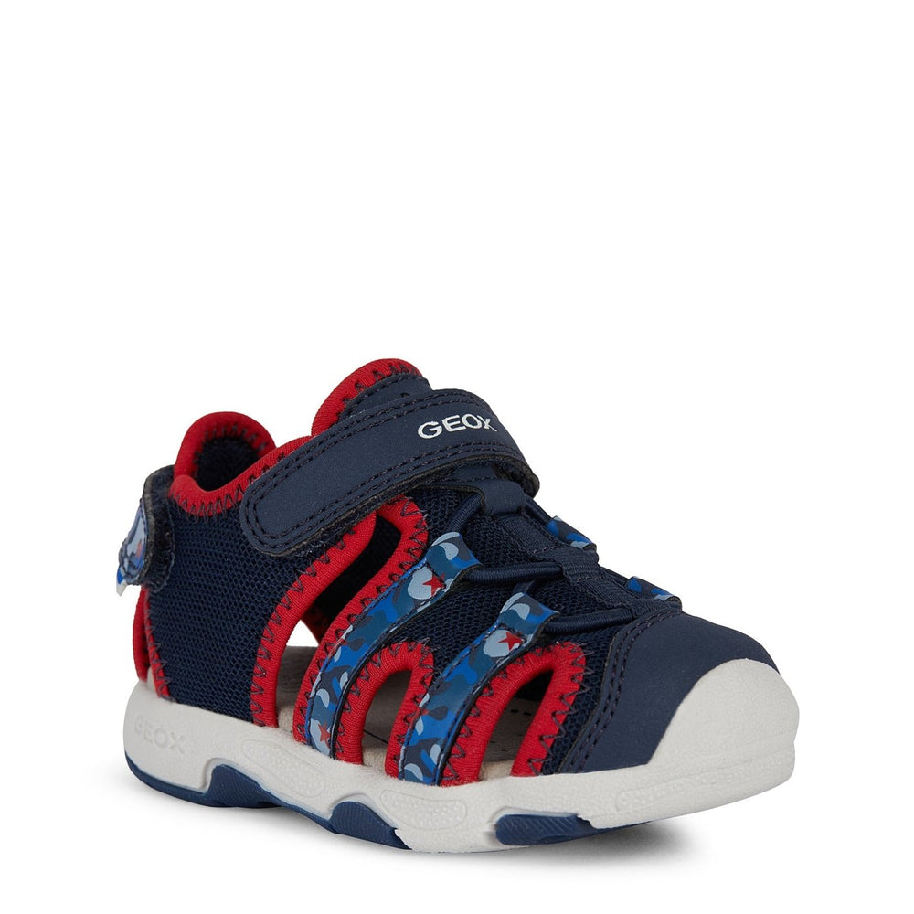 Geox B Sandal Multy - Closed Toe Sandal Navy/Red - Little Bigheads