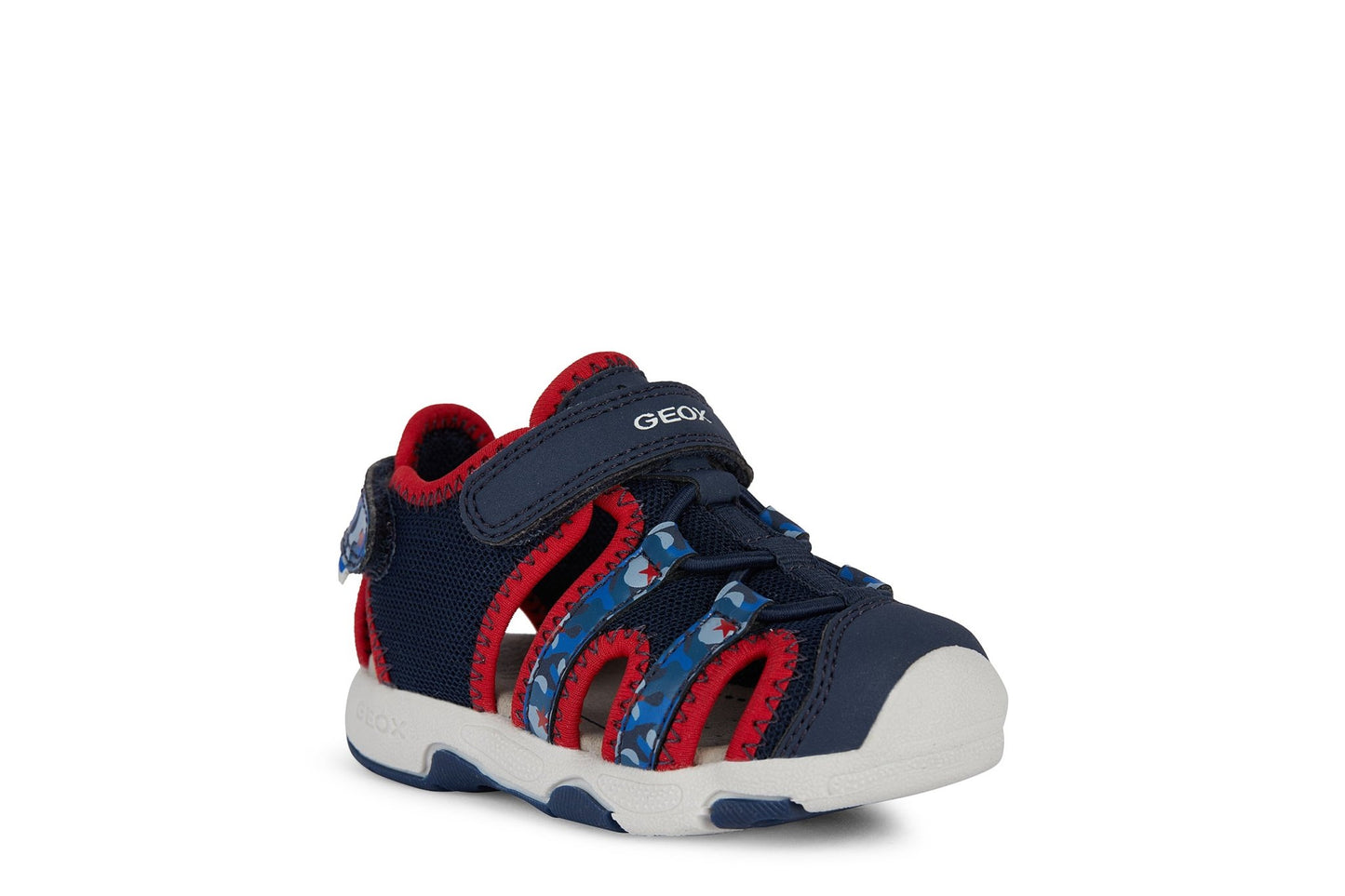 Geox B Sandal Multy - Closed Toe Sandal Navy/Red - Little Bigheads