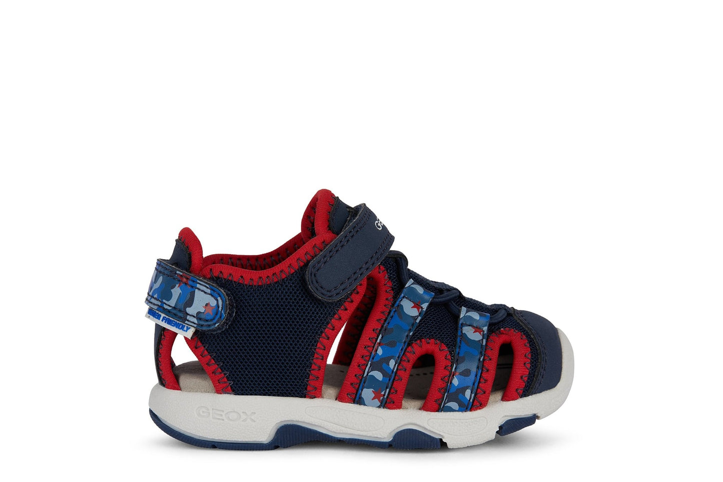 Geox B Sandal Multy - Closed Toe Sandal Navy/Red - Little Bigheads