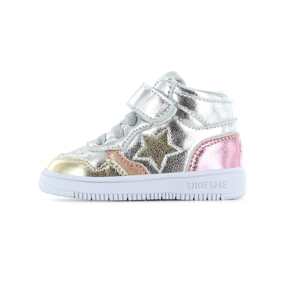 Shoesme Basket Sneaker - Silver/Gold/Pink - Little Bigheads