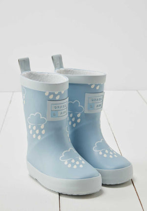 
            
                Load image into Gallery viewer, Grass &amp;amp; Air -Mini Adventure Colour Changing Kids Wellies Baby Blue
            
        