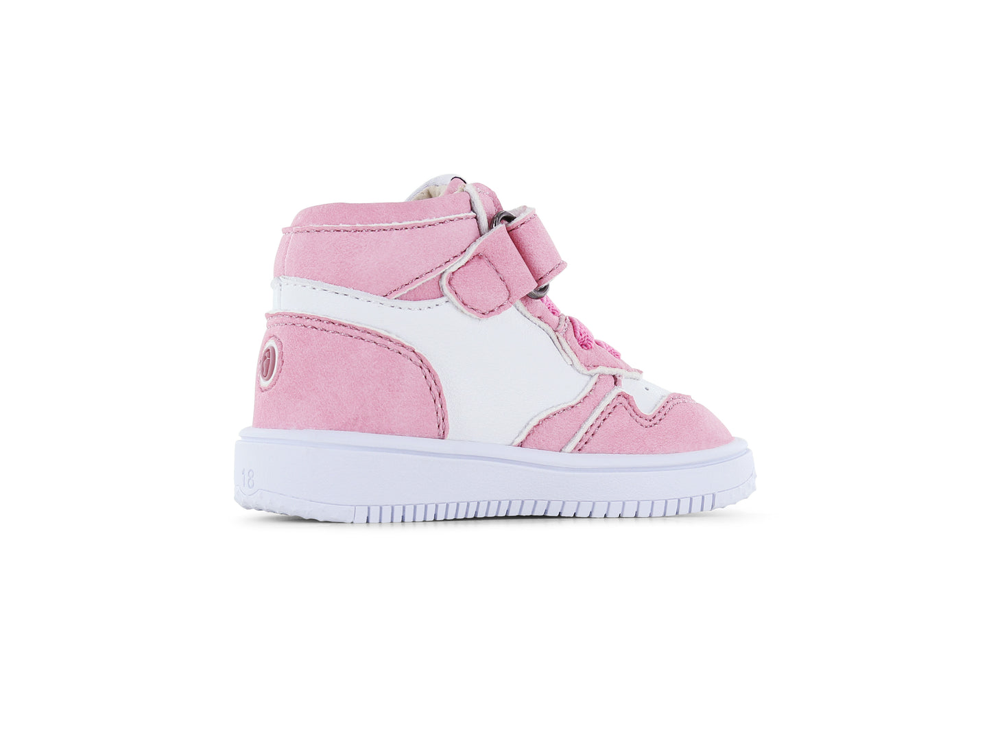 Shoesme soft pink and white high top sneakers with elastic fit and velcro strap - first shoes and toddlers BN25S008-D1