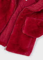 Mayoral cherry red girls fur coat