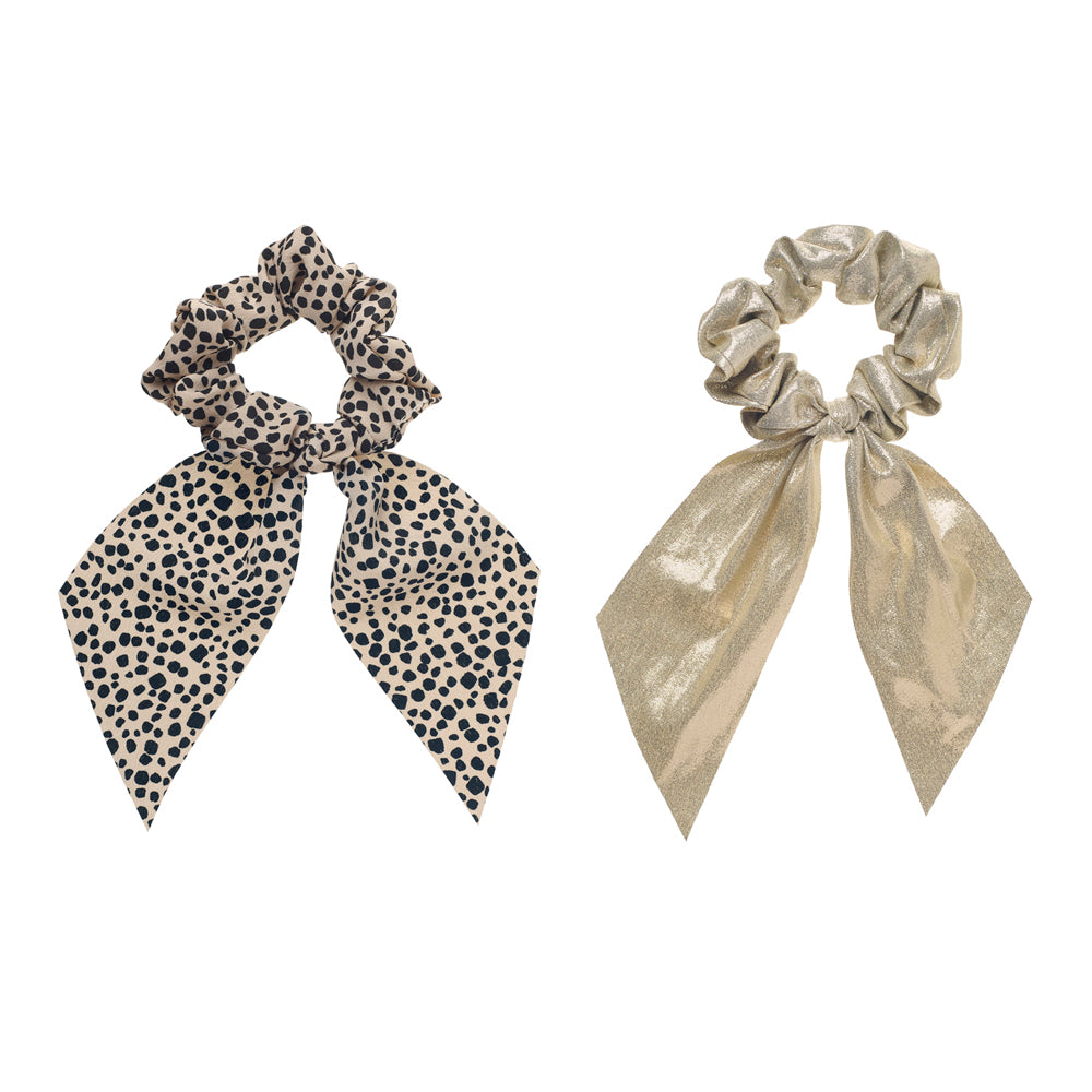 Rockahula Kids leopard and gold scrunchie set 2 pack
