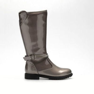 Lelli Kelly Charlotte Long Boot in Pewter Patent - Little Bigheads