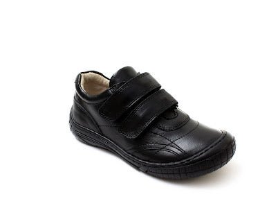 Petasil Luke Black Leather School Shoes - Little Bigheads