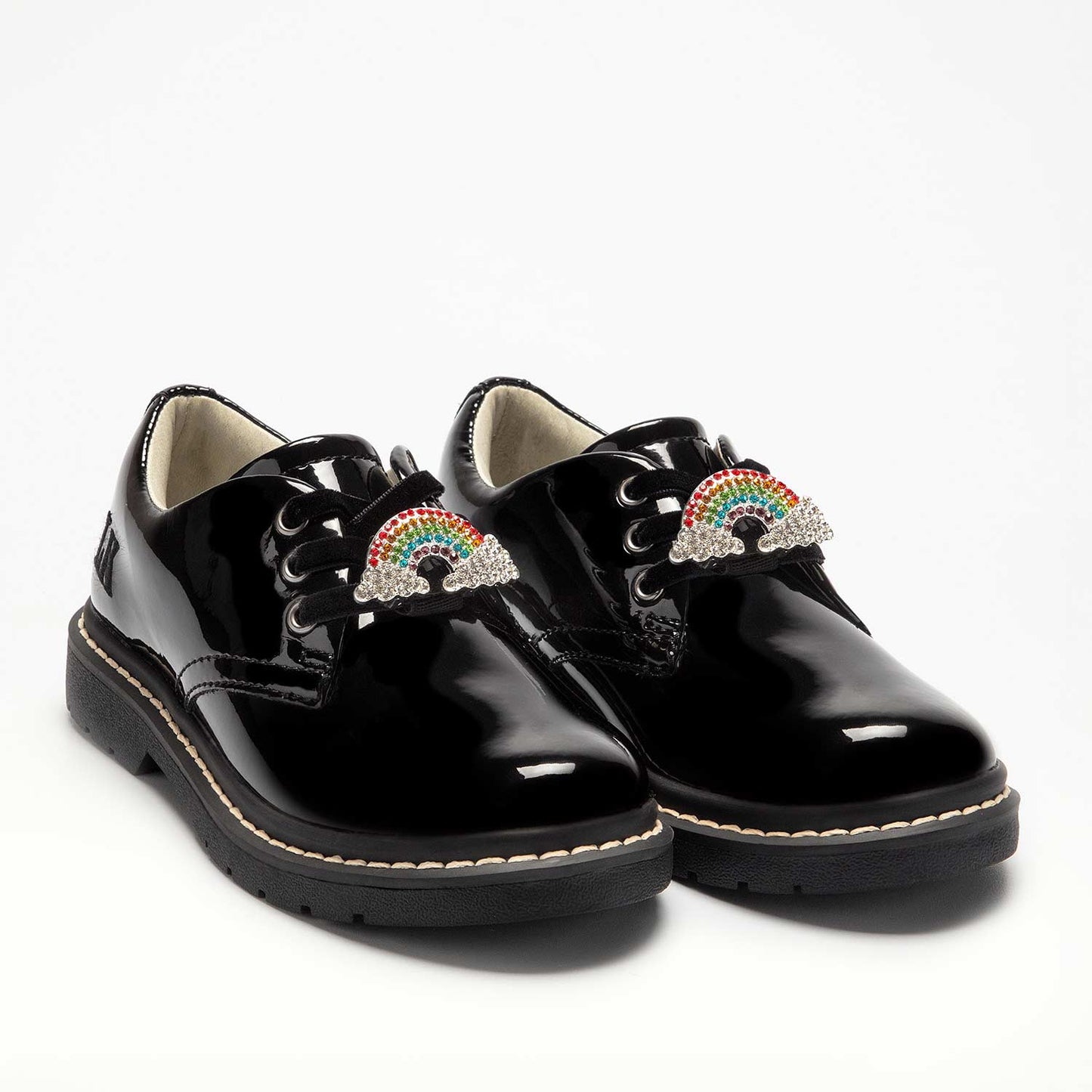 Lelli Kelly Leah - Patent Lace up with detachable rainbows - Little Bigheads