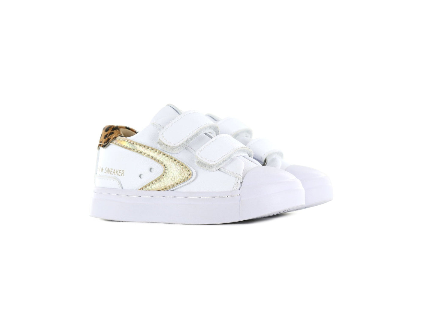 Shoesme Trainers White / Gold / Leopard - Little Bigheads