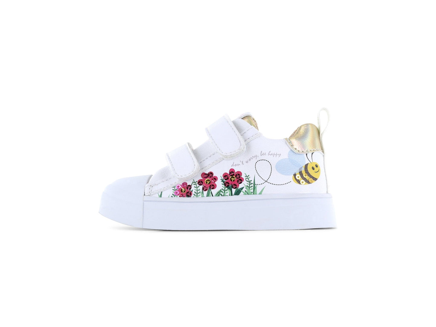 Shoesme - White Sneaker with Flowers - Little Bigheads