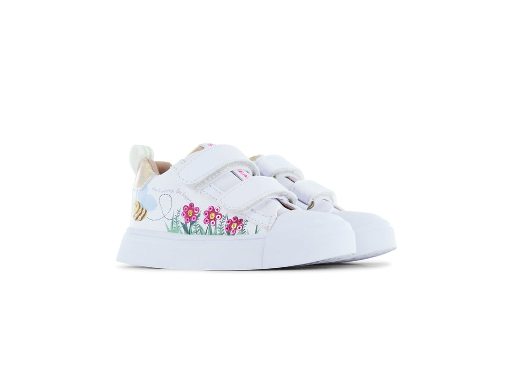 Shoesme - White Sneaker with Flowers - Little Bigheads