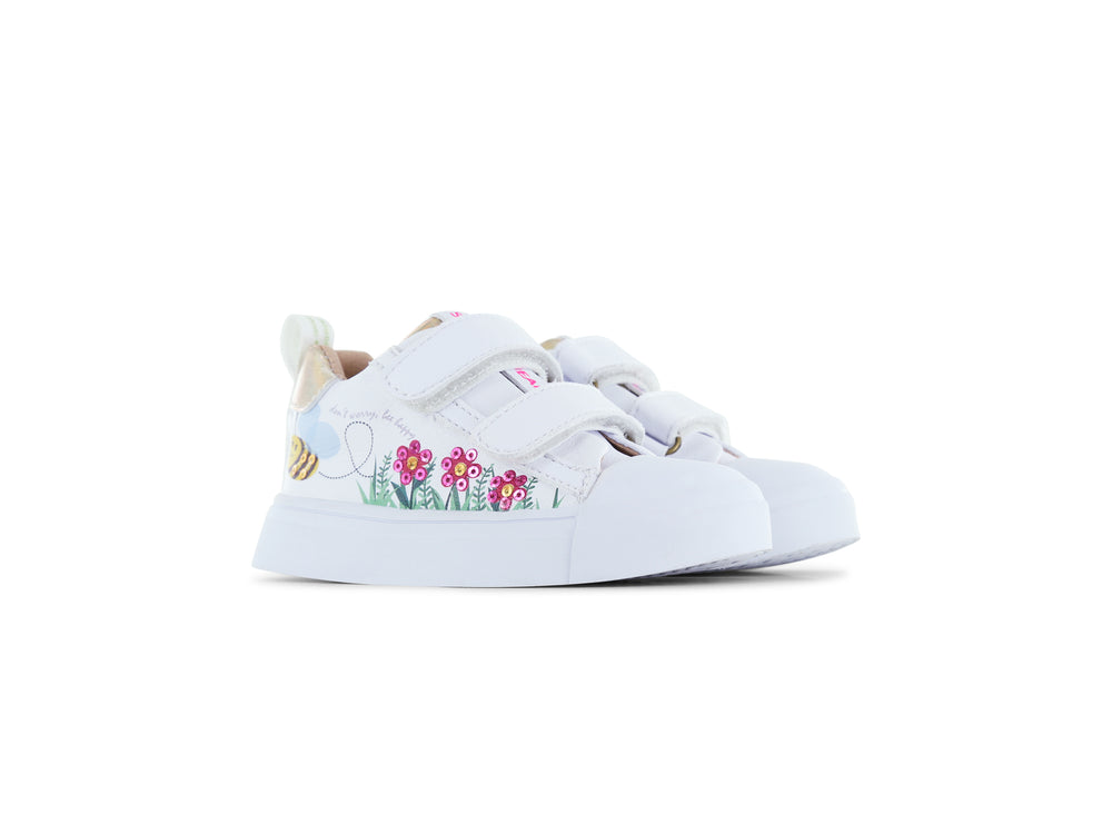Shoesme - White Sneaker with Flowers SH24S001-A1