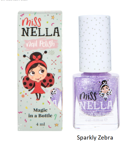 
            
                Load image into Gallery viewer, Miss Nella Nail Polish Sparkly Zebra
            
        