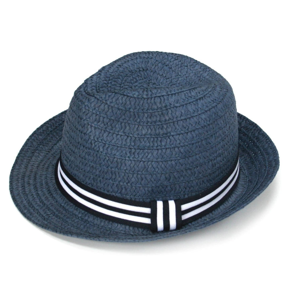 Blue Childrens Trilby Foldable Sun Hat with Band - Little Bigheads