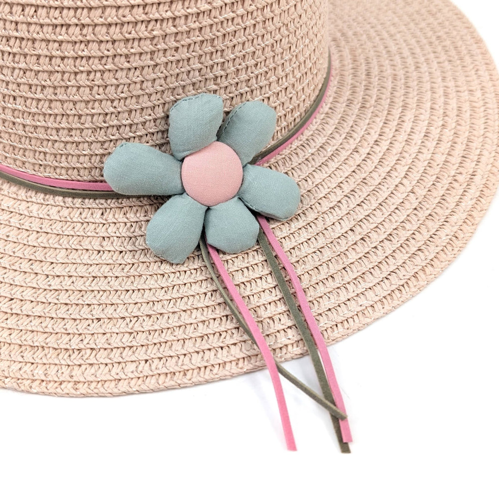 Childrens Foldable Sun Hat - Pink Flower (54cm) - Little Bigheads
