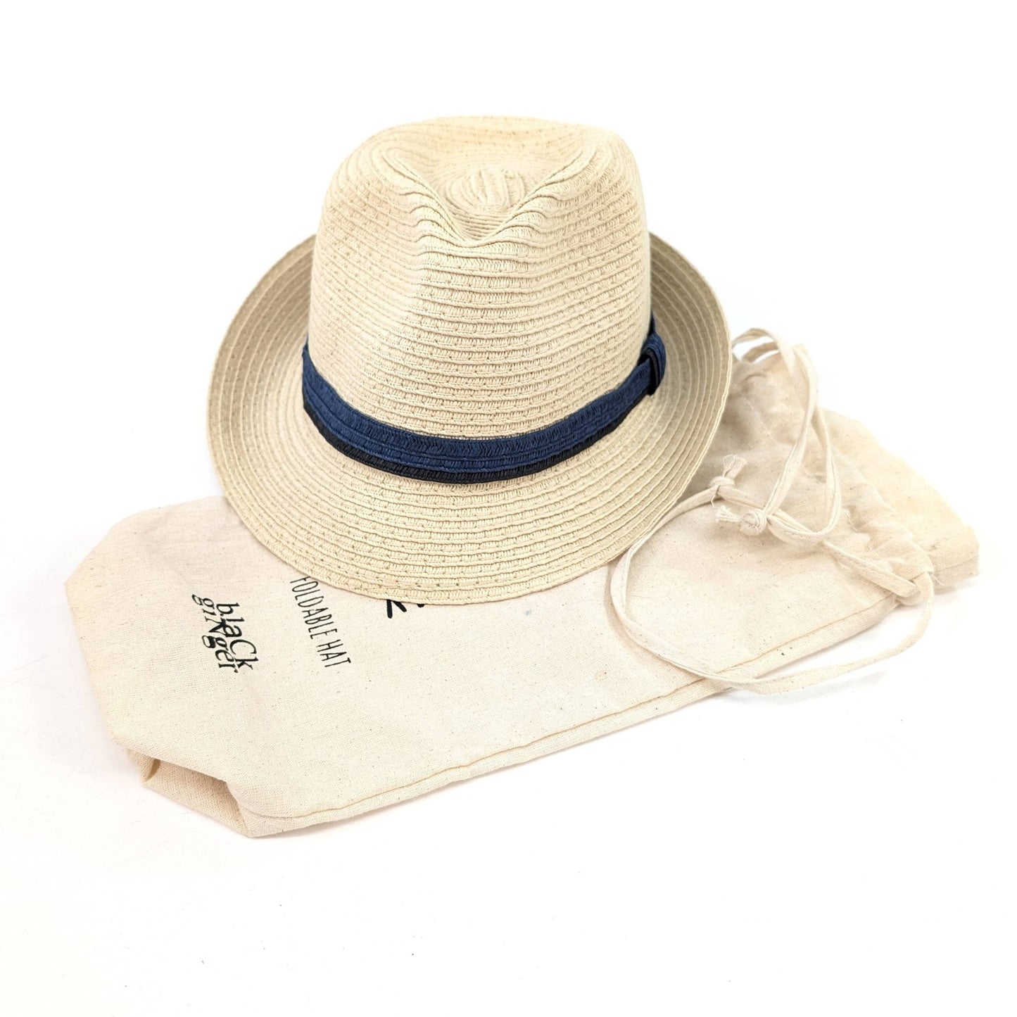 Childrens Foldable Trilby Sun Hat - Two Blue Band (54cm) - Little Bigheads