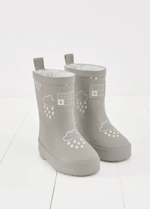 Grass & Air - Geothermal Grey - Colour Changing Kids Wellies - Little Bigheads