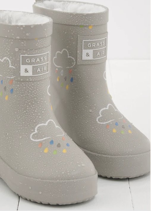 Grass & Air - Geothermal Grey - Colour Changing Kids Wellies - Little Bigheads