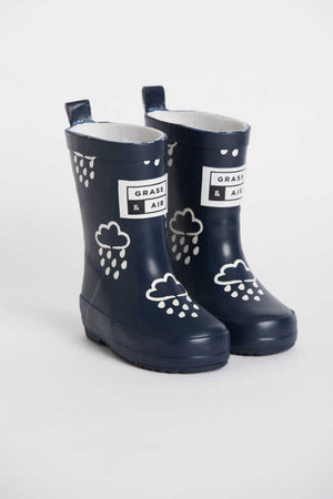 
            
                Load image into Gallery viewer, Grass &amp;amp; Air - Navy Colour Changing Kids Wellies
            
        
