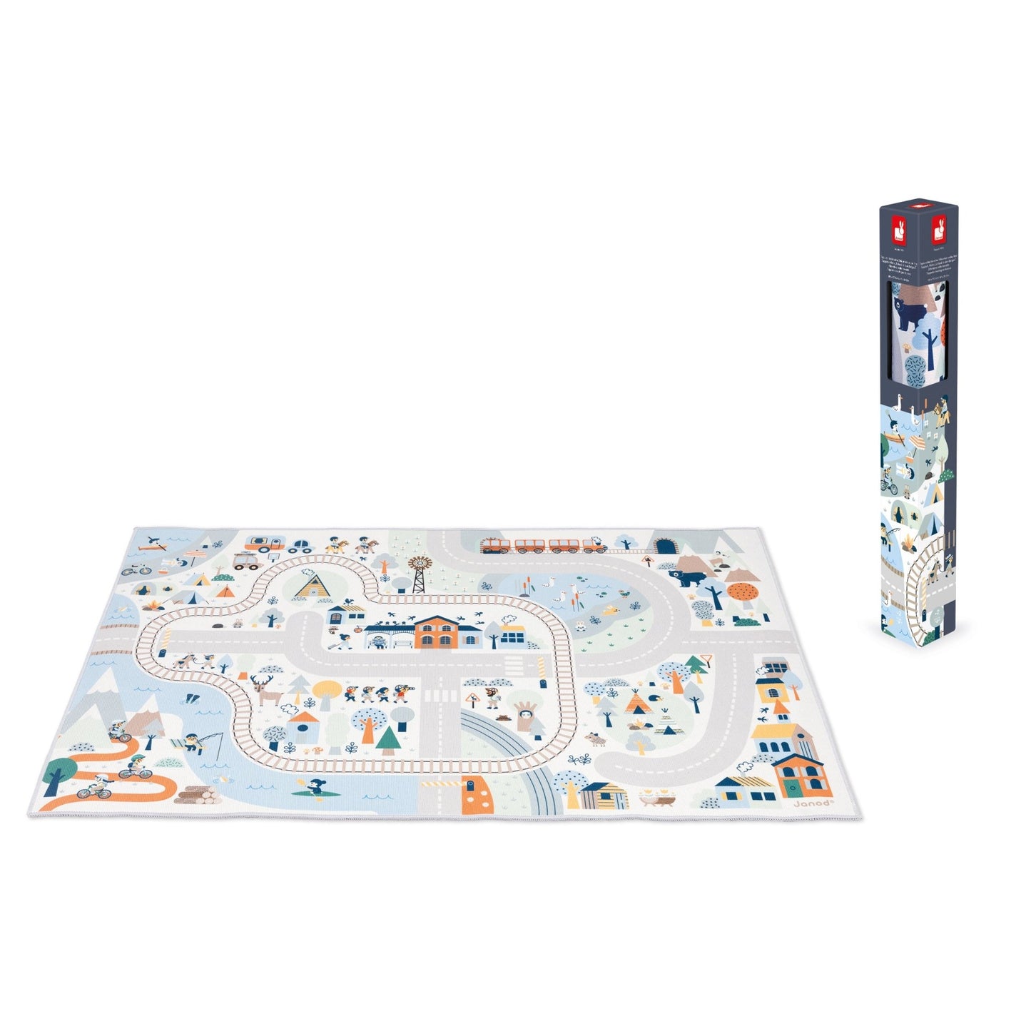 Janod cross roads mountain valley play mat