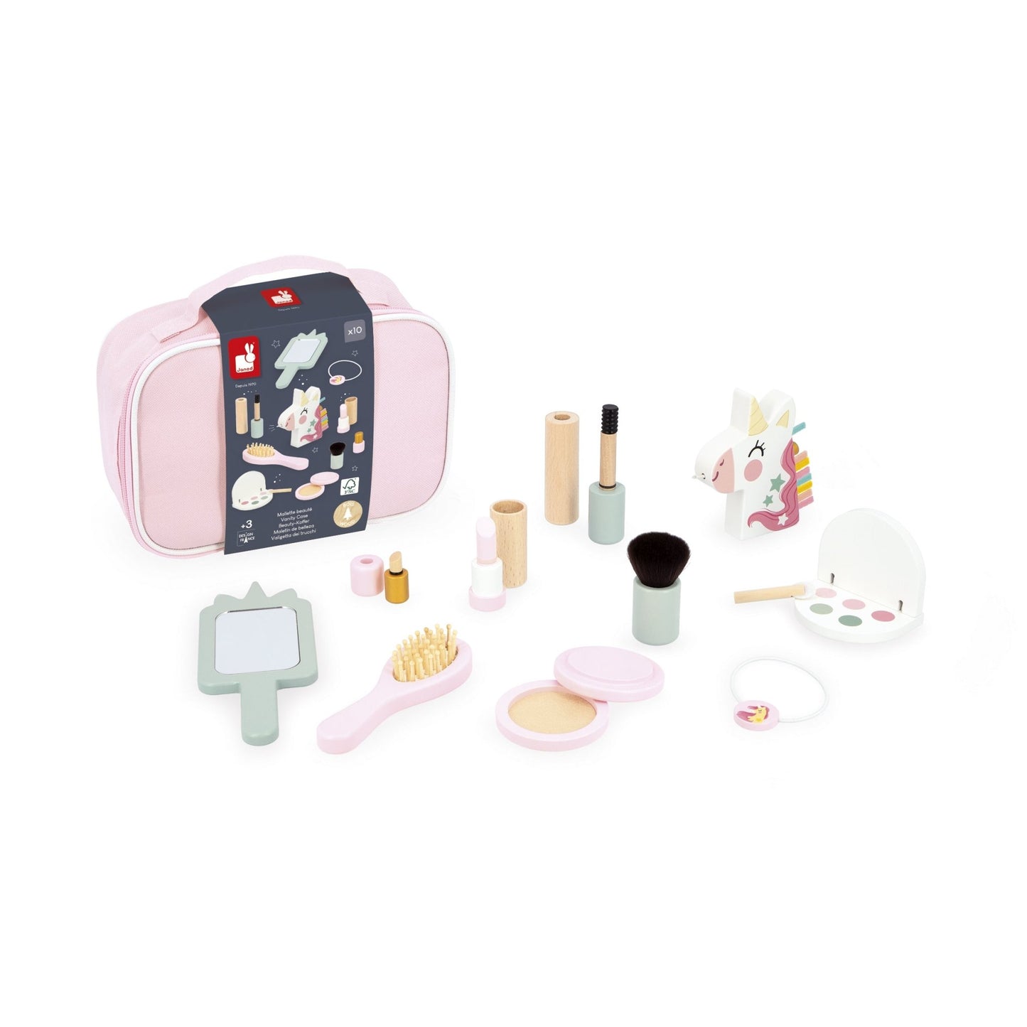 Janod unicorn beauty case with contents