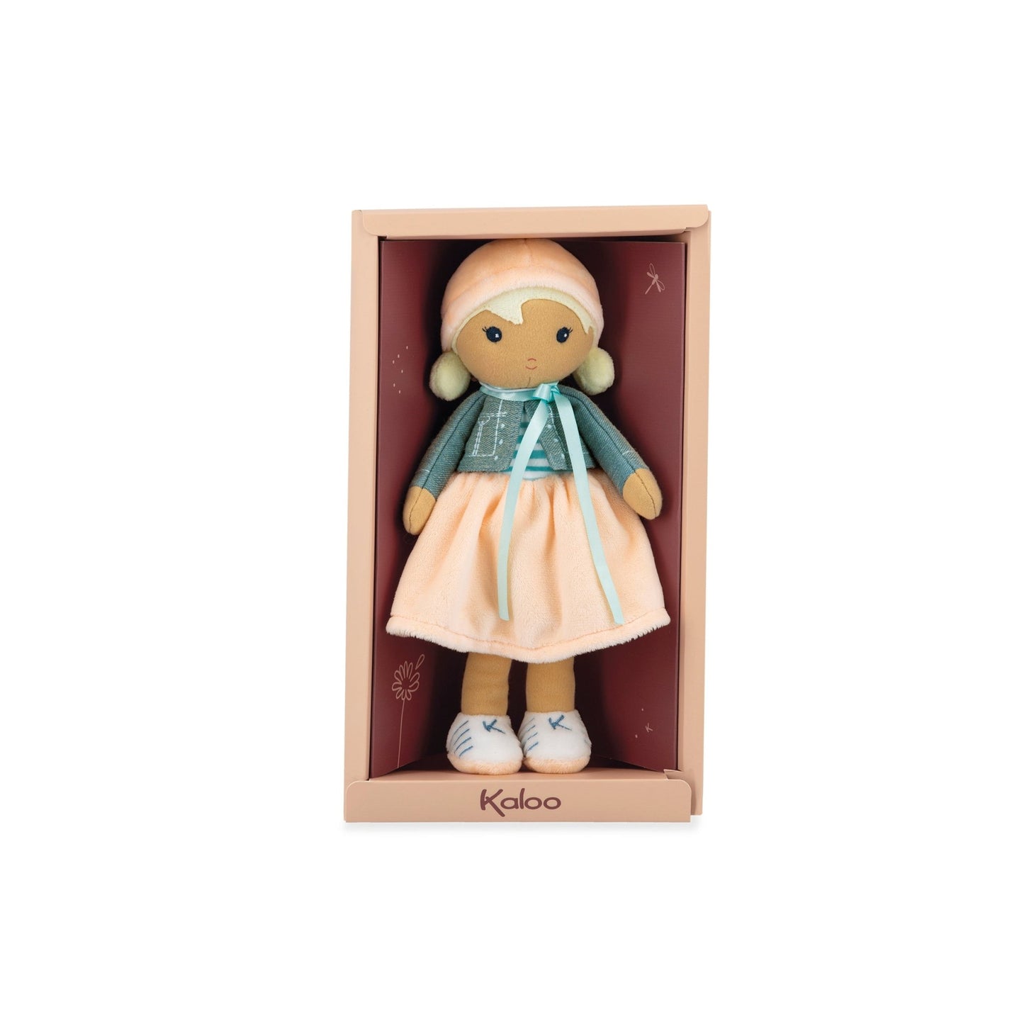 Kaloo | My First Doll - Chloe 25cm. Toy doll in a box with 'Kaloo' branding on a white background
