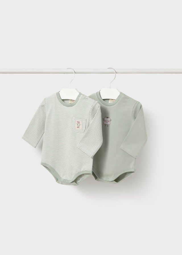 Mayoral | 2 Pack Bodysuit - Marbled Green - Baby & Toddler Clothing - Mayoral - 16‑02774‑066 - Little Bigheads