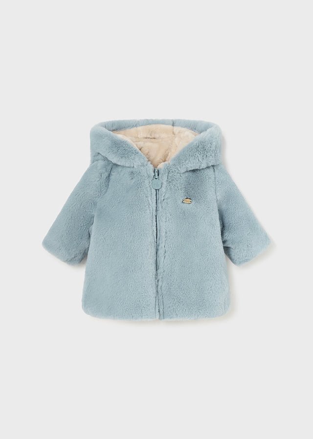 Mayoral Baby - Polar blue Double sided fur coat - Little Bigheads