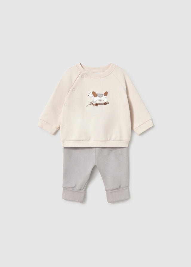 Fog‑tone baby knit set with nursery toy animal prints, two pullovers and two trousers, Style 16‑02664‑022.