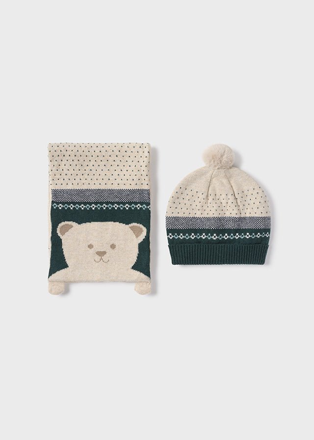 
                  
                    Mayoral - Bright beige hat and scarf set - Little Bigheads
                  
                