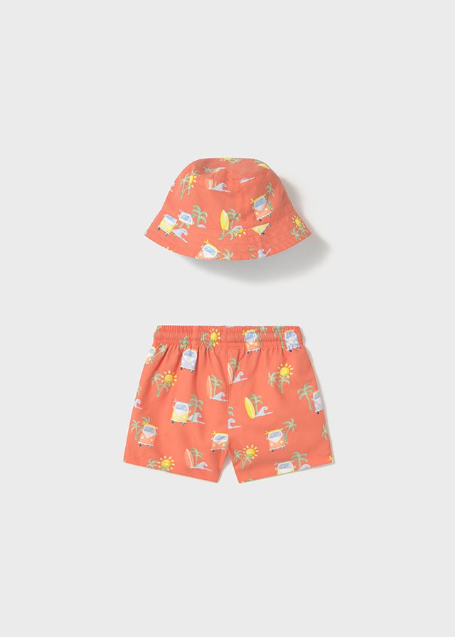 
                  
                    Mayoral | Coral Swim Shorts With Bucket Hat - Little Bigheads
                  
                