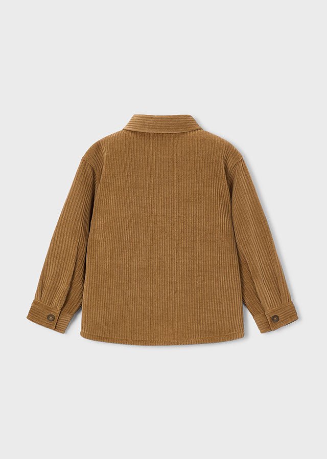 Brown corduroy shirt on a white background