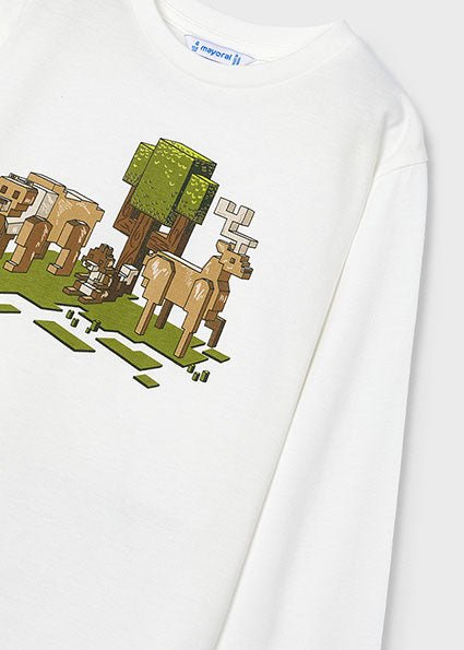 Mayoral - Cream 'Nature' Long Sleeve T-Shirt - Little Bigheads