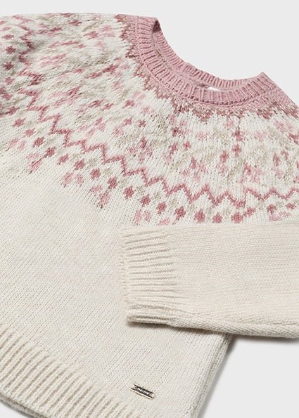 Mayoral - Milk Pink Jacquard Jumper - Little Bigheads