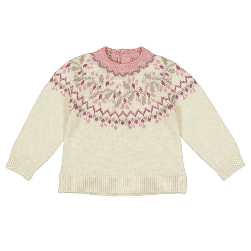 
                  
                    Mayoral - Milk Pink Jacquard Jumper - Little Bigheads
                  
                