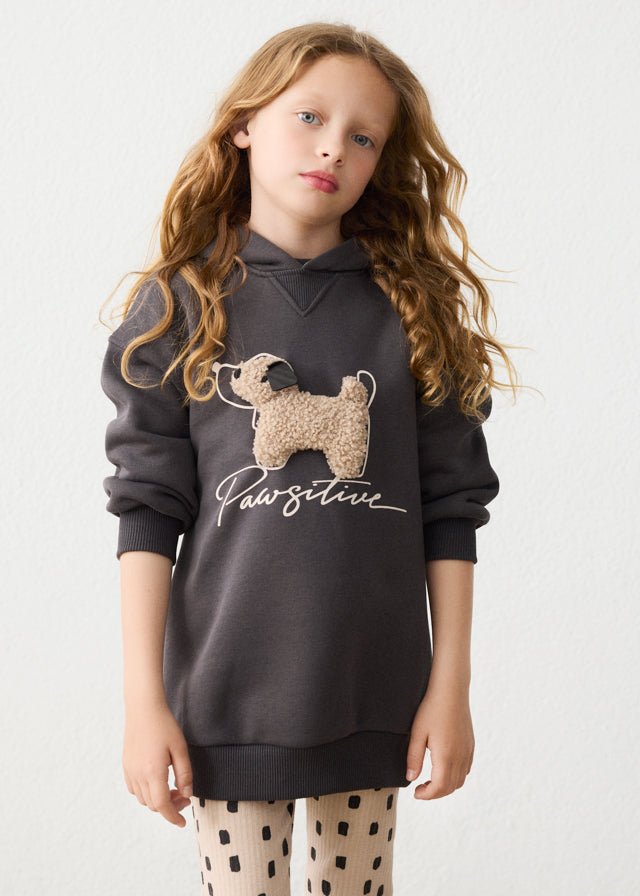 Mayoral | Paw-sitive Fleece Hooded Dress - children's clothing - Mayoral - 16‑04916‑026 - Little Bigheads